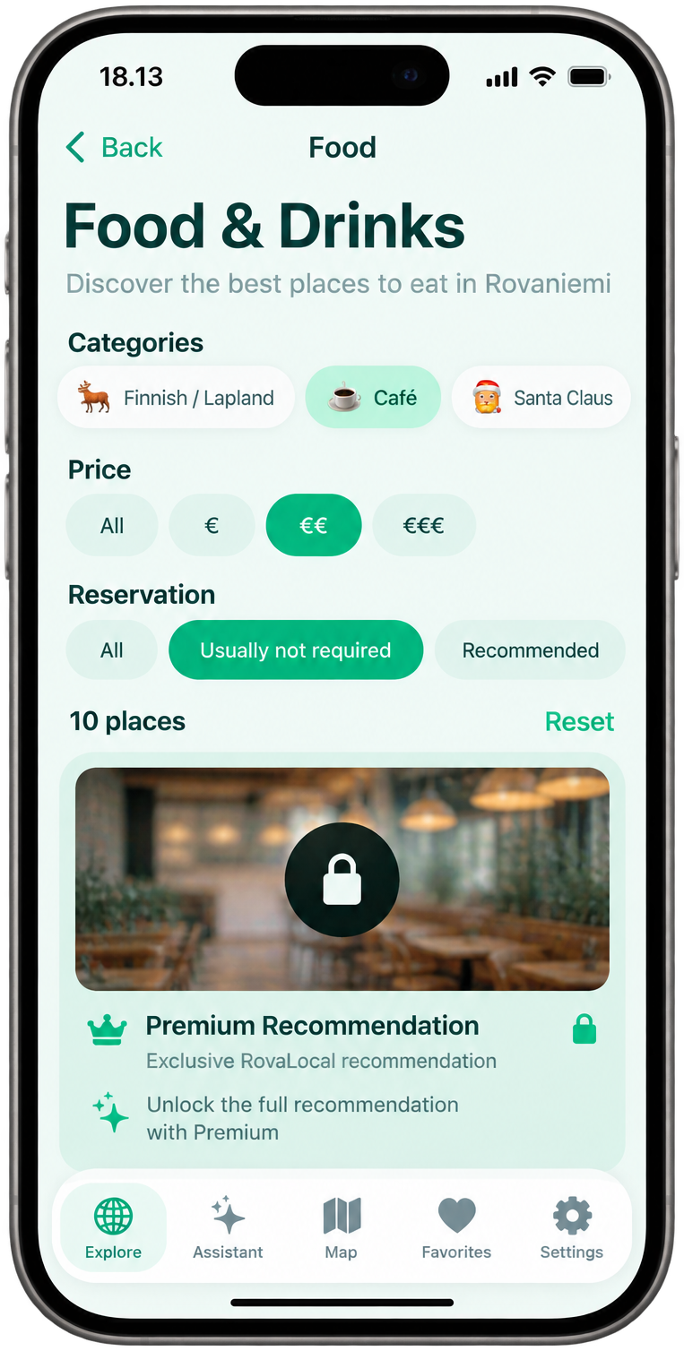 RovaLocal app – Food & Drinks