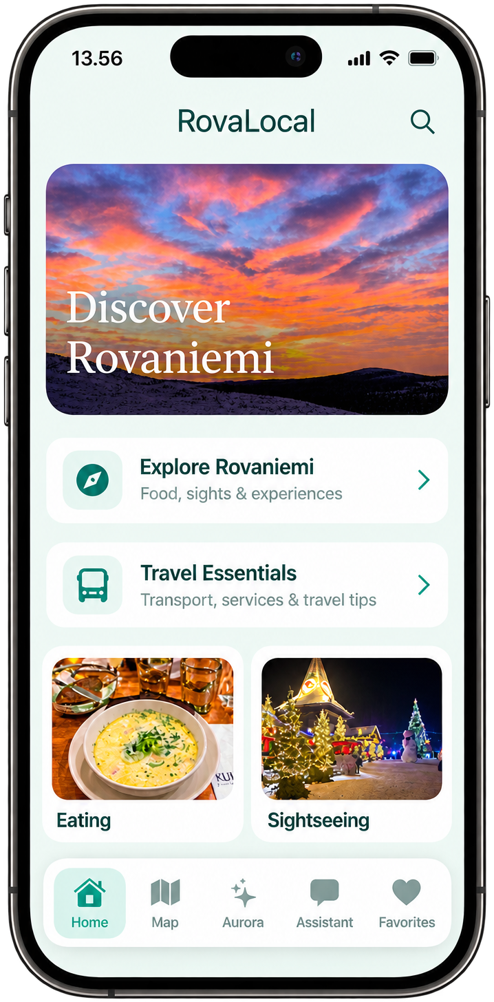 RovaLocal app – Home